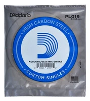 D'ADDARIO PL019 SINGLE PLAIN STEEL 019 одиночная струна