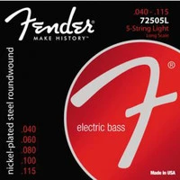 FENDER 7250 Bass Strings, Nickel Plated Steel, Long Scale, 7250-5L .040-.115 Gauges, (5) Комплект струн