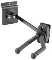 K&M 44170-000-55 длинный держатель для гитары на эконом панель с поворотом, сталь, цвет черный