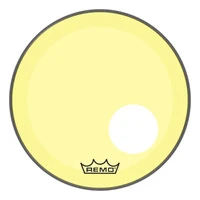 REMO P3-1318-CT-YEOH Powerstroke® P3 Colortone™ Yellow Bass Drumhead, 18', 5' Offset Hole цветной двухслойный прозрачный пластик