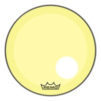 REMO P3-1320-CT-YEOH Powerstroke® P3 Colortone™ Yellow Bass Drumhead, 20', 5' Offset Hole цветной двухслойный прозрачный пластик