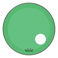 REMO P3-1322-CT-GNOH Powerstroke® P3 Colortone™ Green Bass Drumhead, 22', 5' Offset Hole цветной двухслойный прозрачный пластик
