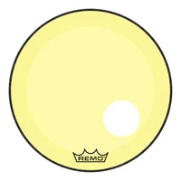 REMO P3-1322-CT-YEOH Powerstroke® P3 Colortone™ Yellow Bass Drumhead, 22', 5' Offset Hole цветной двухслойный прозрачный пластик