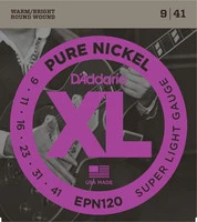 D'ADDARIO EPN120 PURE NICKEL SUPER LIGHT 9-41 струны для электрогитары, никель, 9-41
