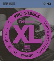 D'ADDARIO EPS520 PROSTEELS SUPER LIGHT 9-42 струны для электрогитары, сталь, 9-42