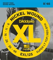 D'ADDARIO EXL125 NICKEL WOUND SUPER LIGHT TOP/ REGULAR BOTTOM 9-46 струны для электрогитары, никелерованная сталь, 9-46
