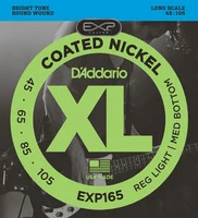 D'ADDARIO EXP165 SET BASS EXP NKL 45-105 LONG Комплект струн для бас-гитары, Light Top/Medium Bottom, 45-105, Long Scale