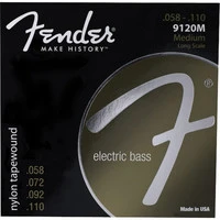 FENDER 9120 Bass Strings, Nylon Tapewound, .058-.110 Gauge, (4) Комплект струн