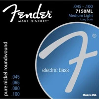 FENDER Original 7150 Bass Strings, Pure Nickel, Roundwound, Long Scale, 7150ML .045-.100 Gauges, (4) Комплект струн