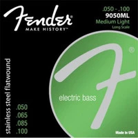 FENDER Stainless 9050's Bass Strings, Stainless Steel Flatwound, 9050ML .050-.100 Gauges, (4) Комплект струн