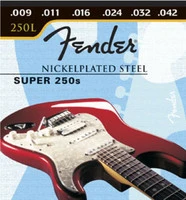 FENDER Super 250 Guitar Strings, Nickel Plated Steel, Ball End, 250L Gauges .009-.042, (6) Комплект струн