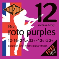 ROTOSOUND R12 STRINGS NICKEL MEDIUM HEAVY струны для электрогитары, никелевое покрытие, 12-52